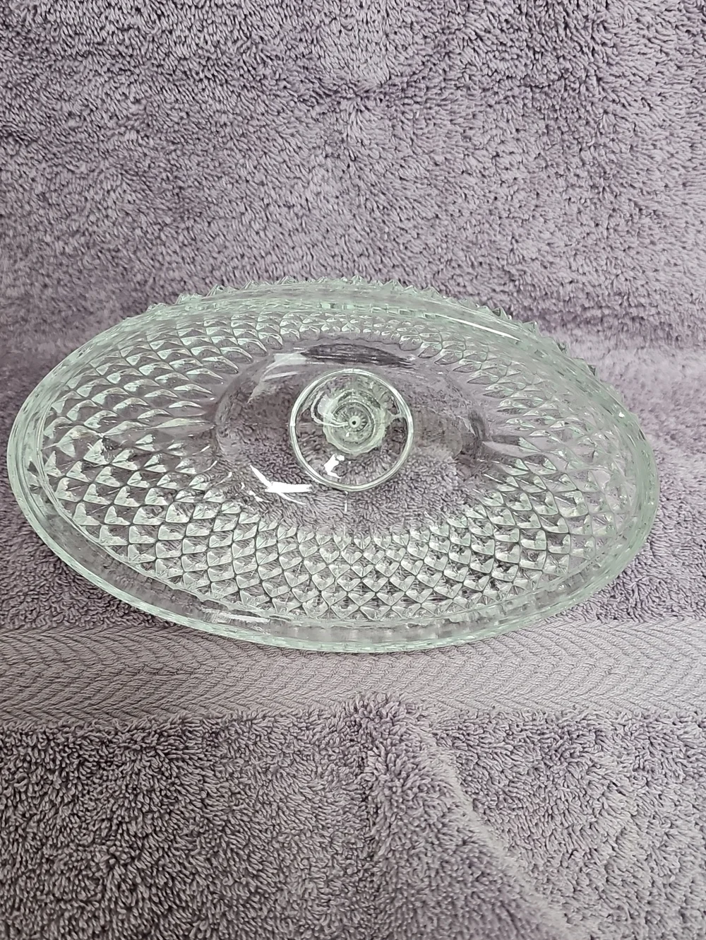 Vintage Indiana Glass Diamond Point Butter Dish